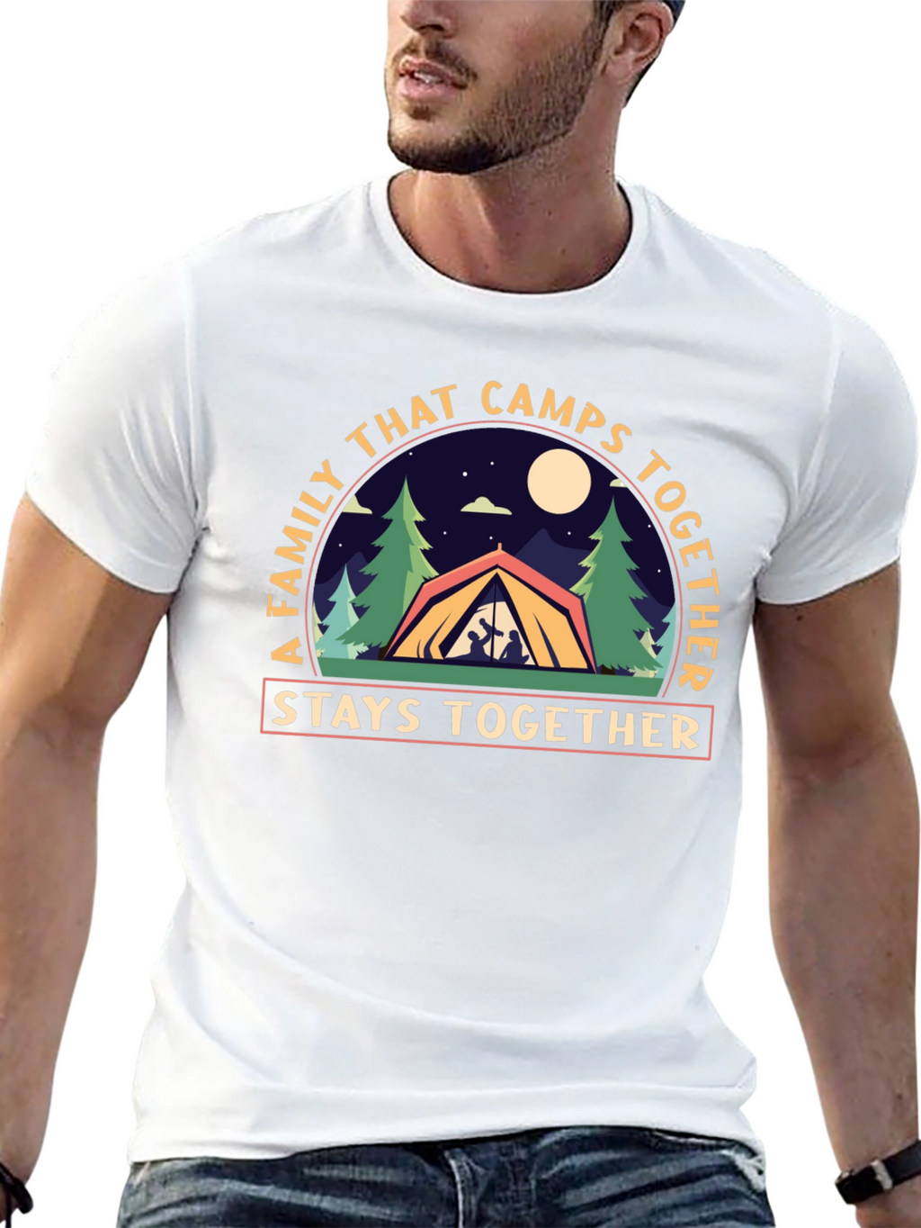 Family Camping T-Shirt - Stays Together Design