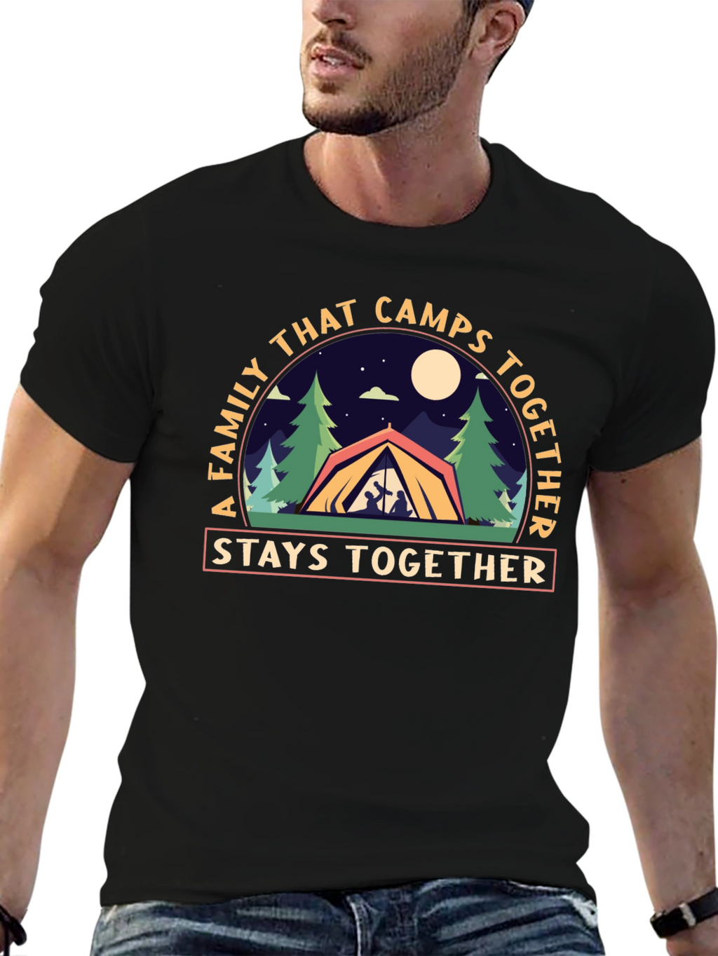 Family Camping T-Shirt - Stays Together Design