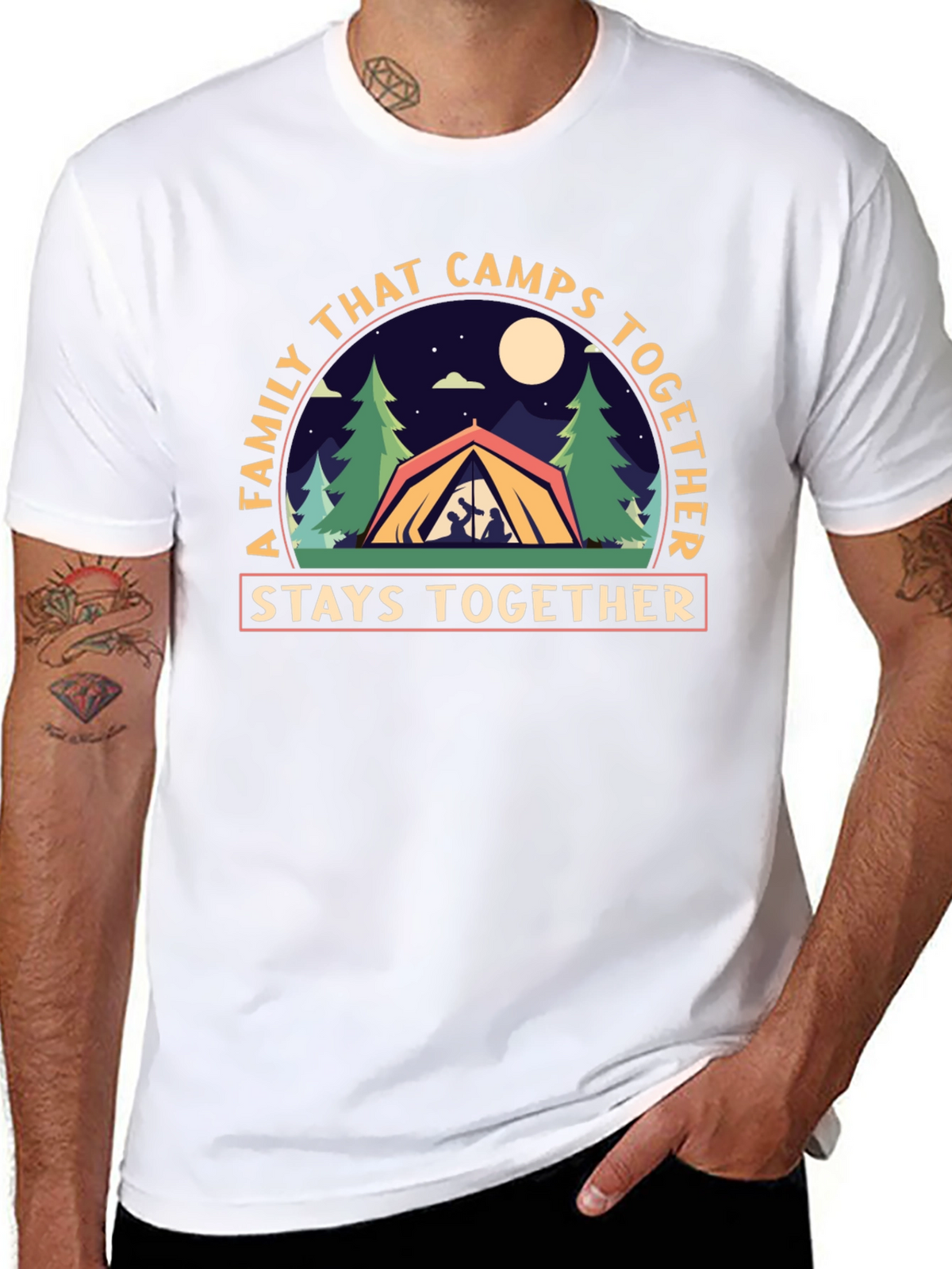 Family Camping T-Shirt - Stays Together Design