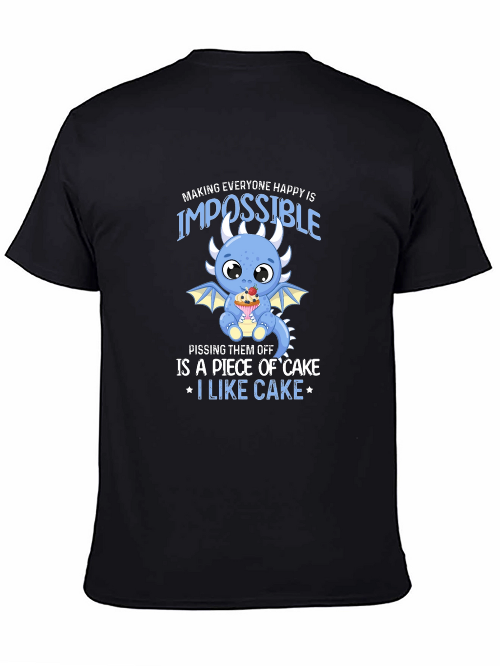 Cake Loving Dragon Graphic T-Shirt