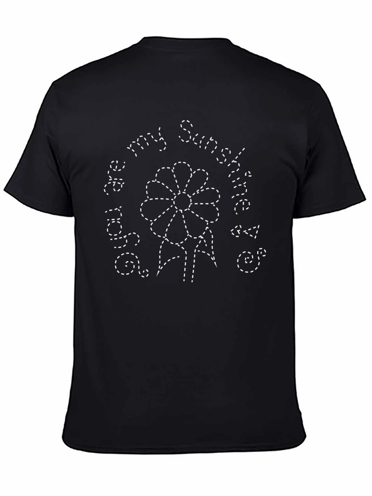 Sunshine Flower Graphic Tee - Black Cotton Blend Shirt