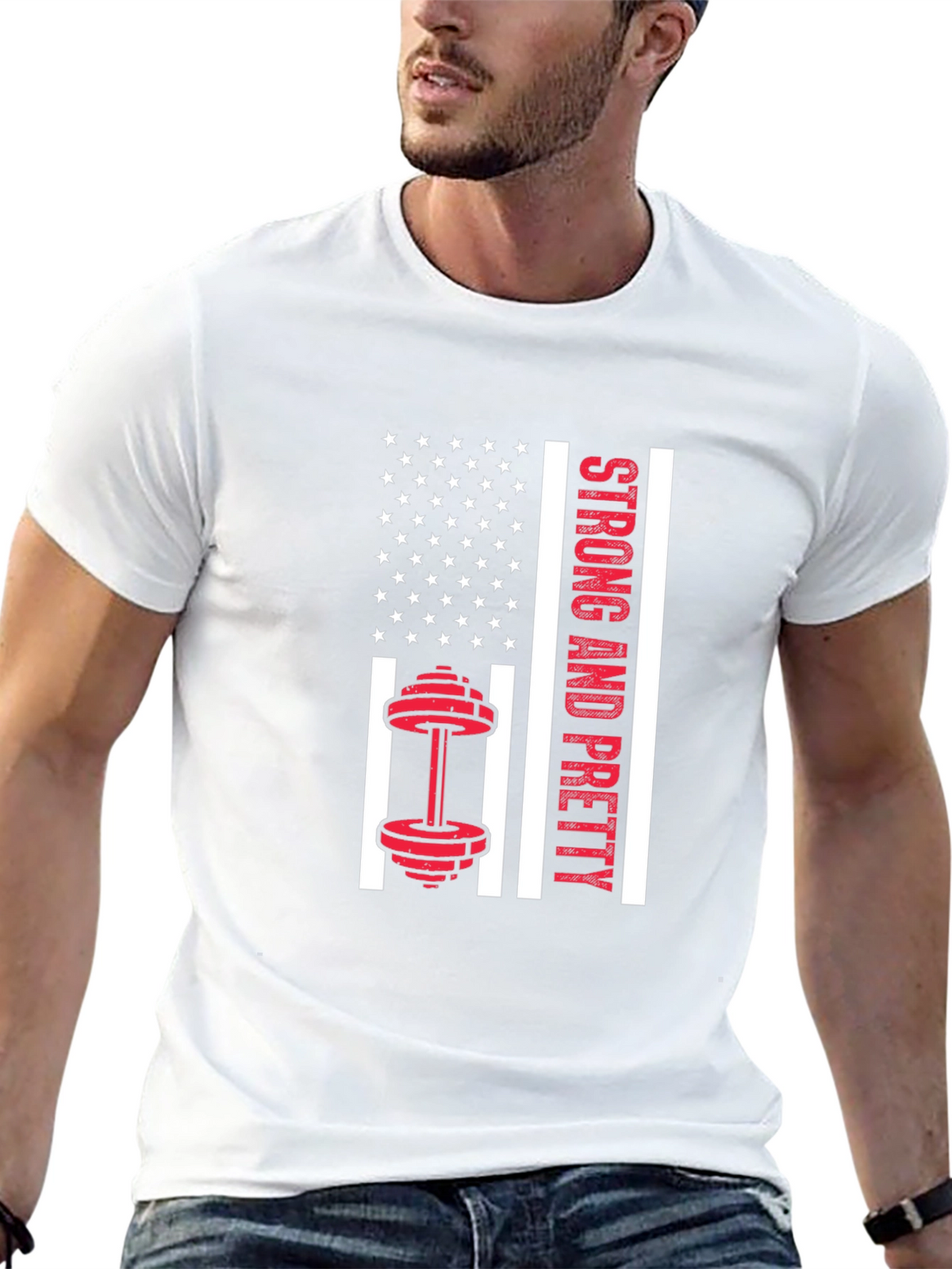 Strong & Pretty USA Flag Workout Shirt