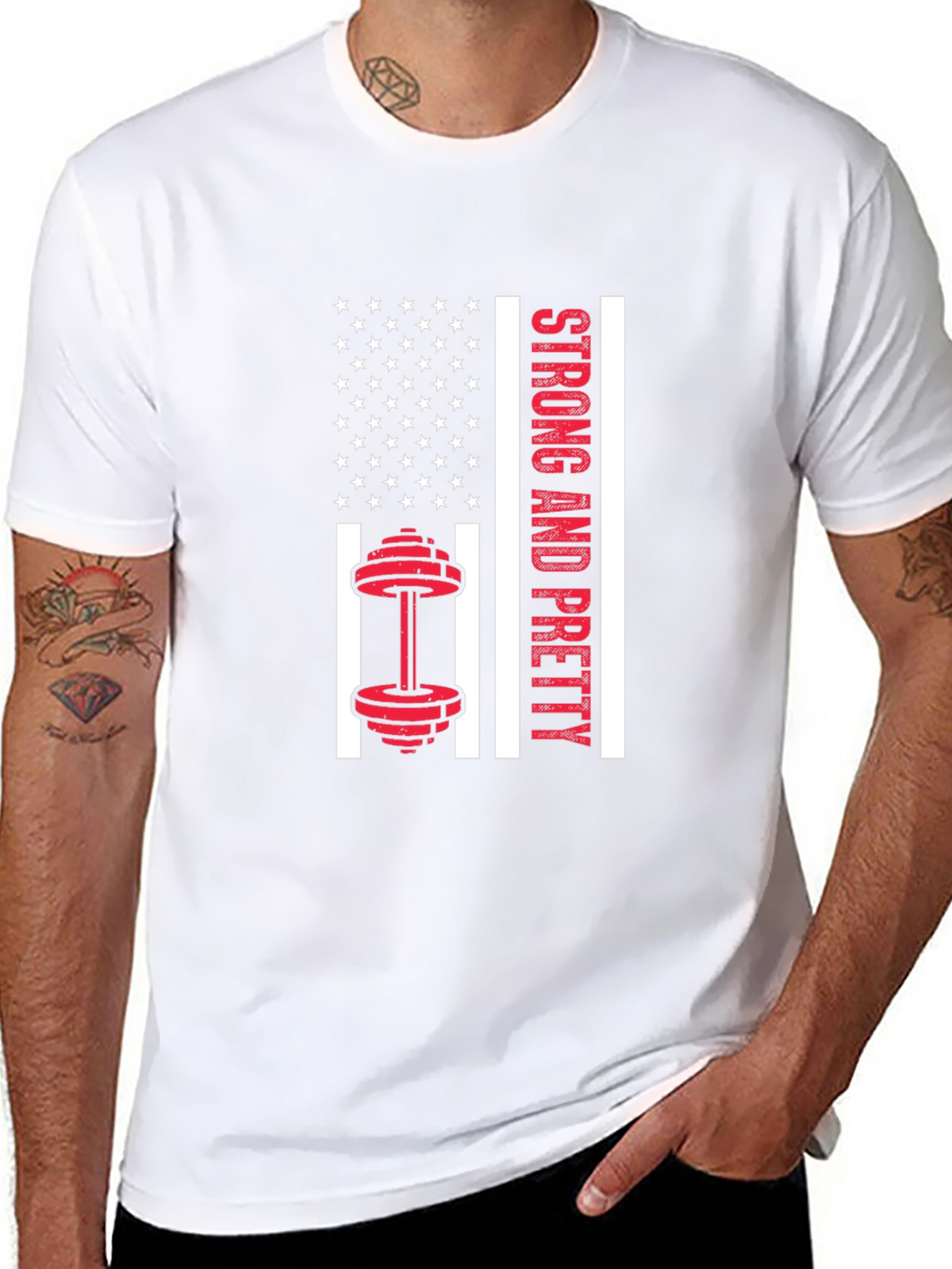 Strong & Pretty USA Flag Workout Shirt