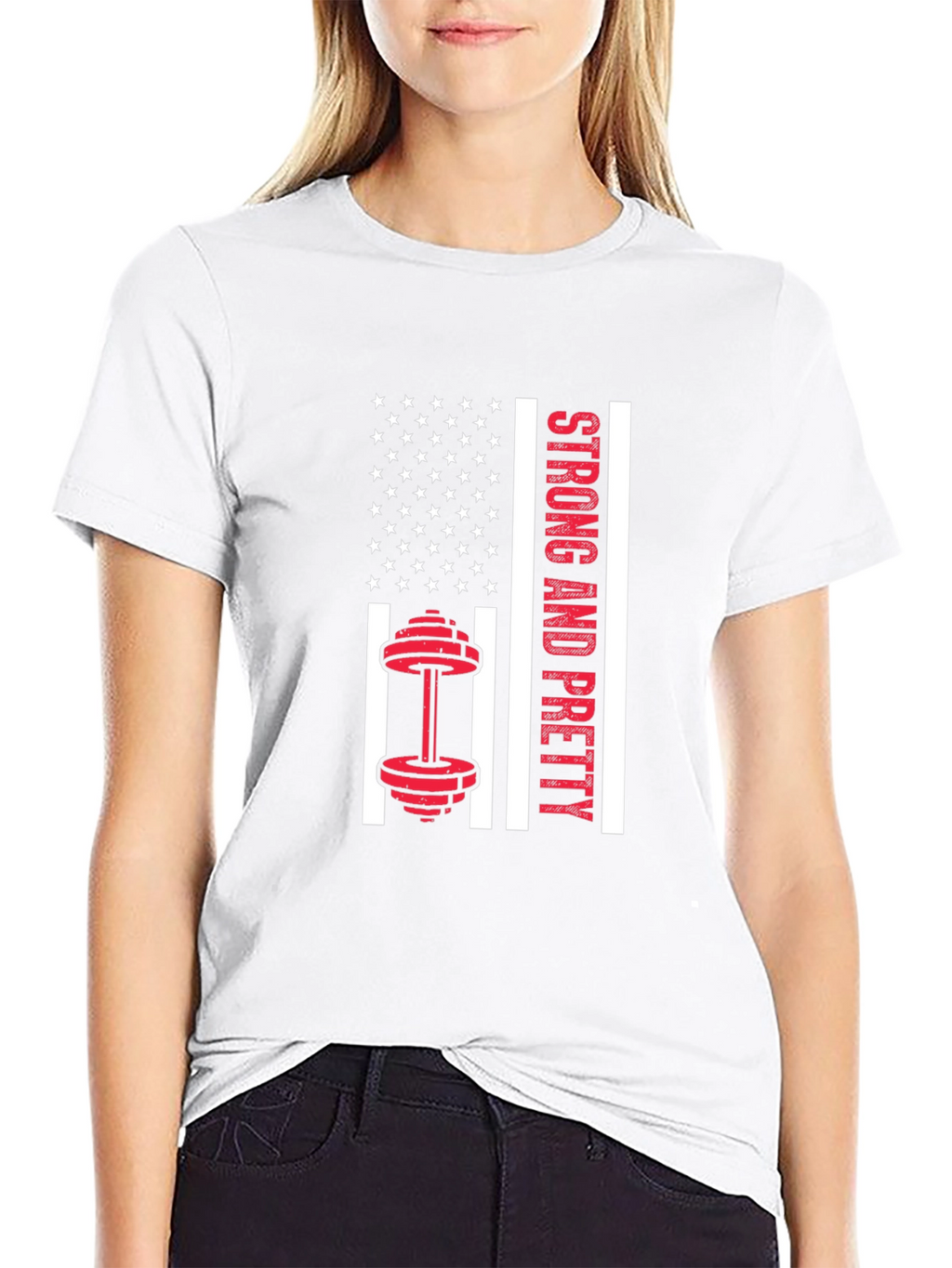 Strong & Pretty USA Flag Workout Shirt