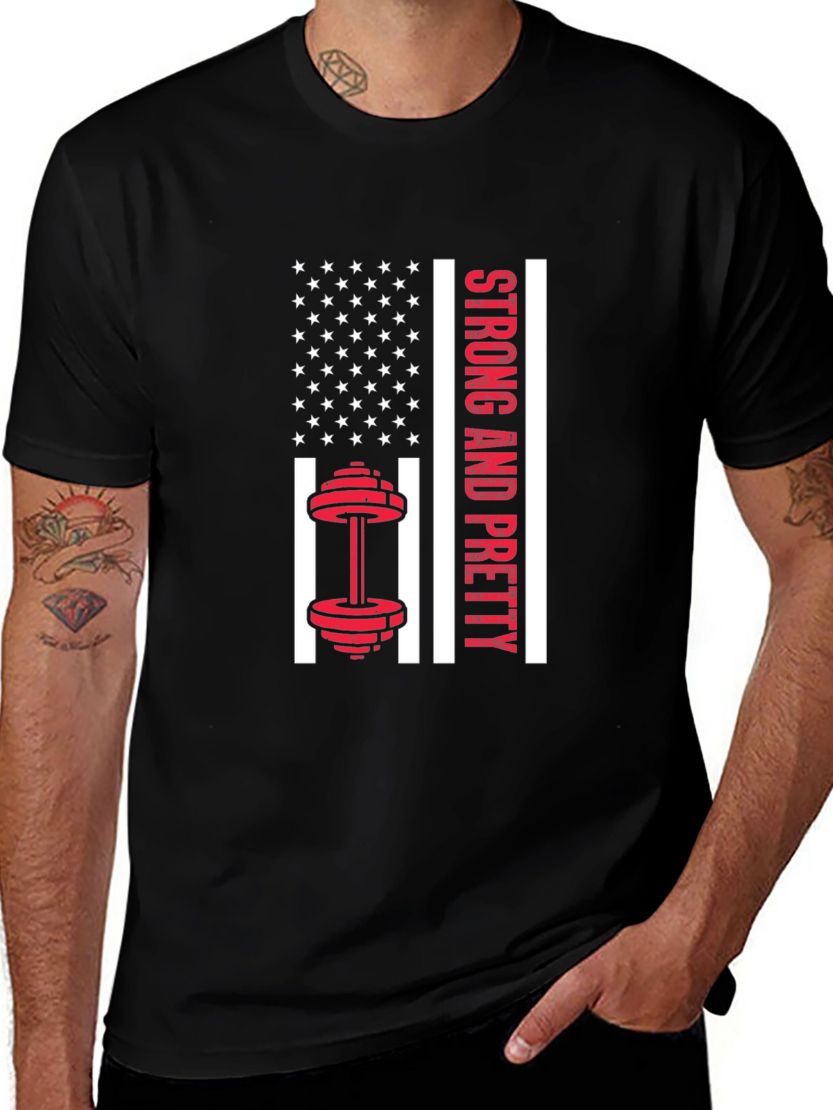 Strong & Pretty USA Flag Workout Shirt