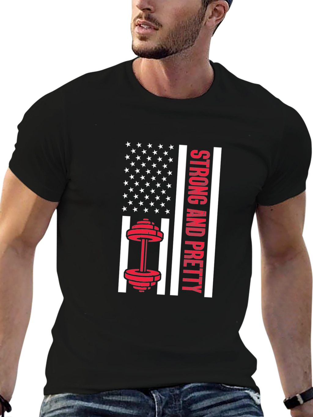 Strong & Pretty USA Flag Workout Shirt