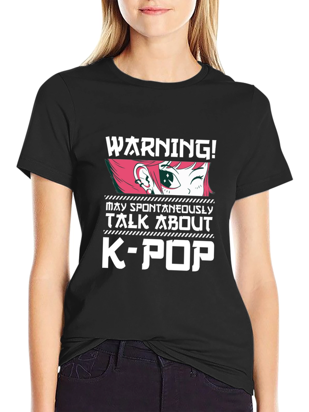 Warning! K-Pop Anime Style Graphic Tee