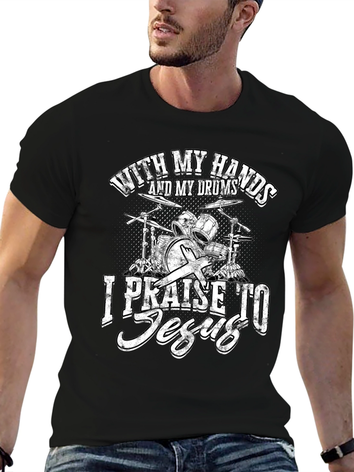 Drums and Jesus Graphic T-Shirt