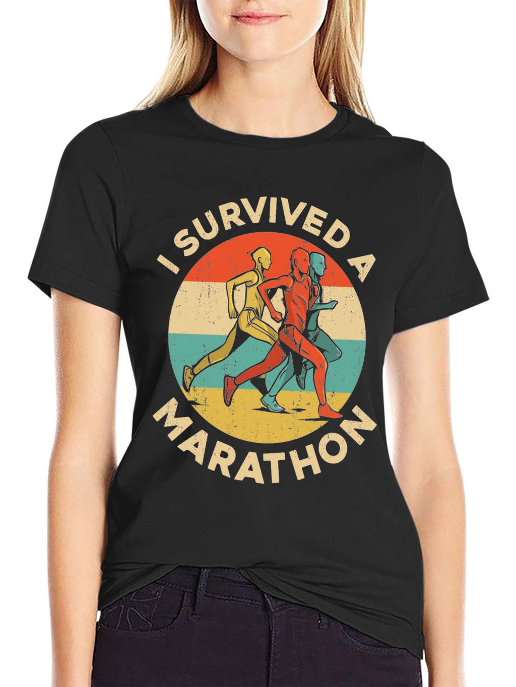 I Survived A Marathon Retro T-Shirt