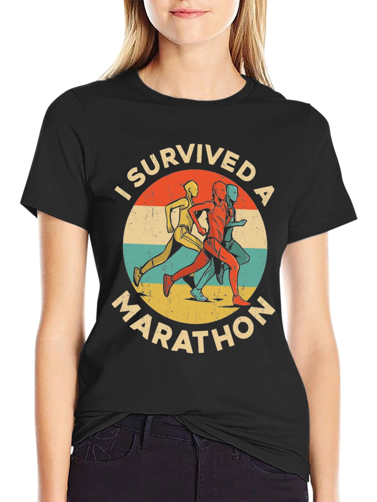 I Survived A Marathon Retro T-Shirt