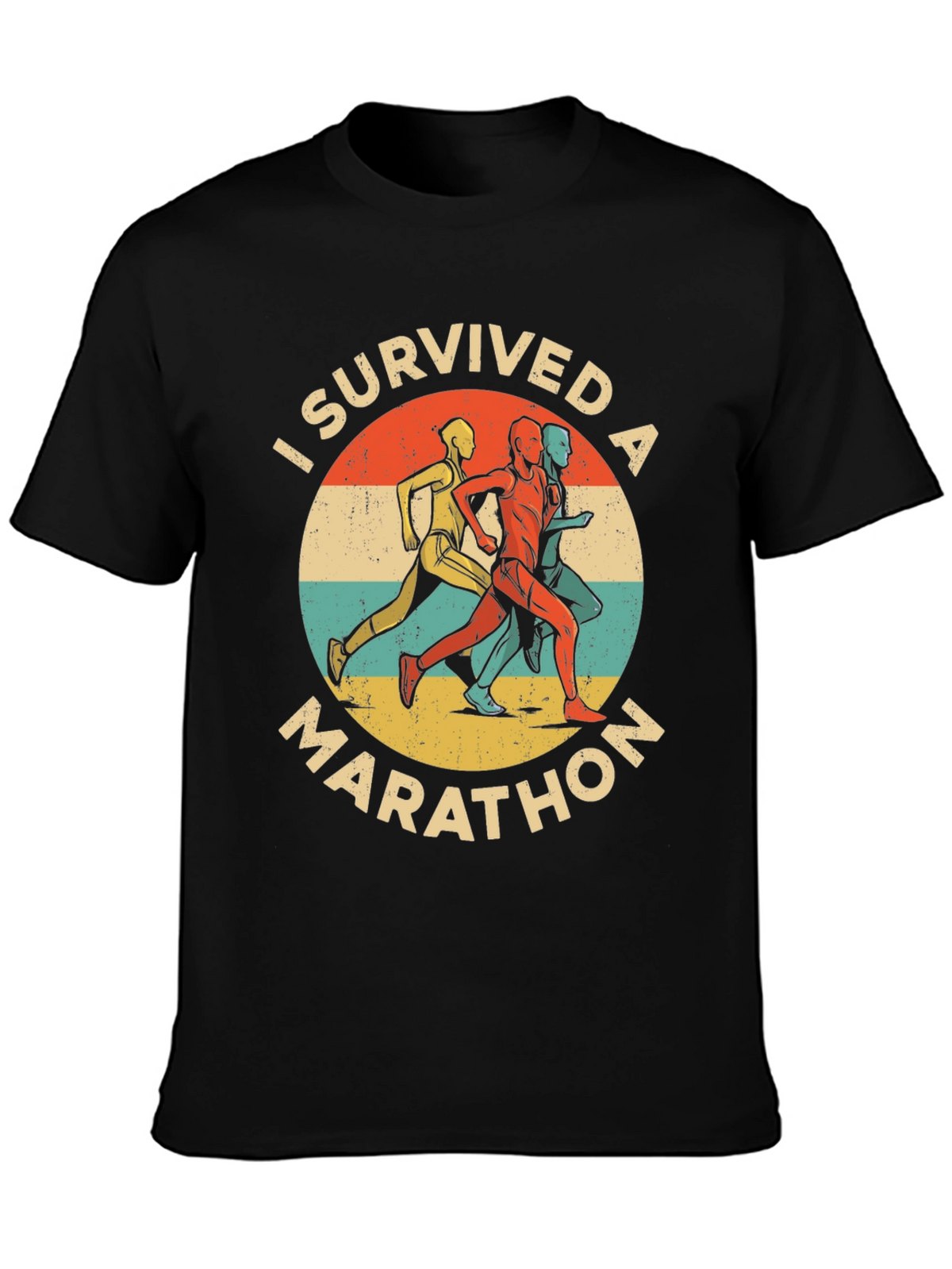 I Survived A Marathon Retro T-Shirt