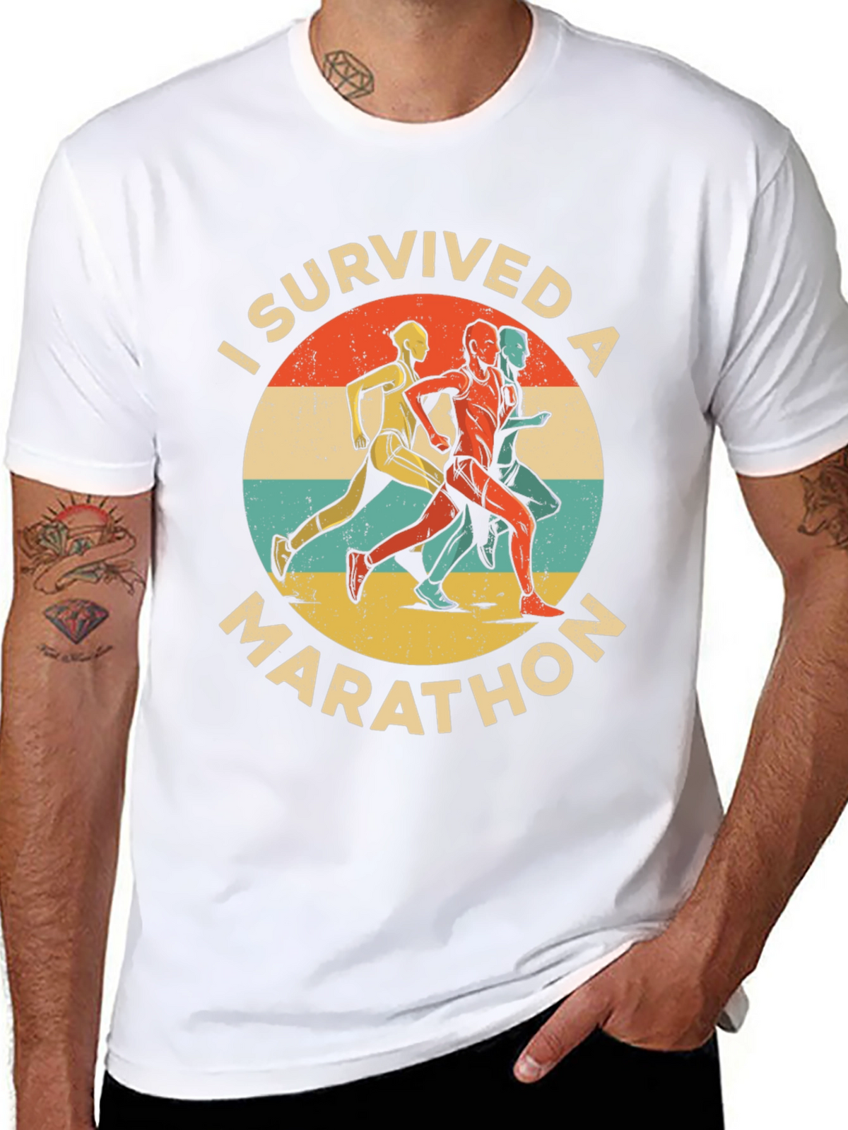 I Survived A Marathon Retro T-Shirt