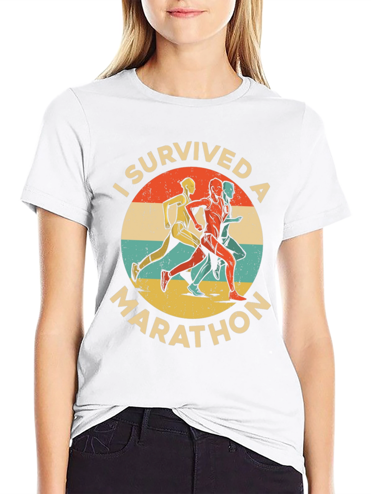 I Survived A Marathon Retro T-Shirt