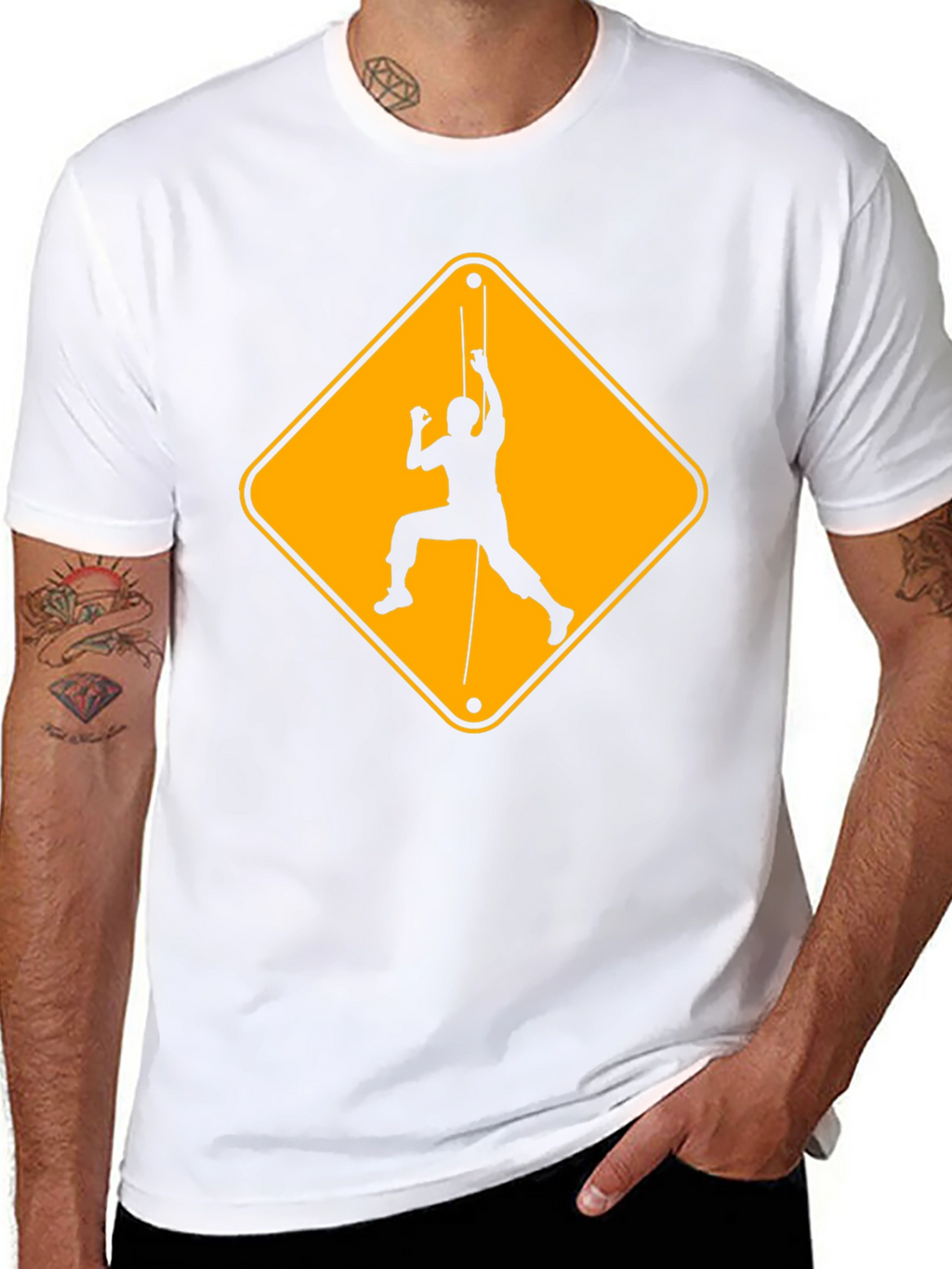 Climbing Hazard Black T-Shirt - Unique Climbers Tee