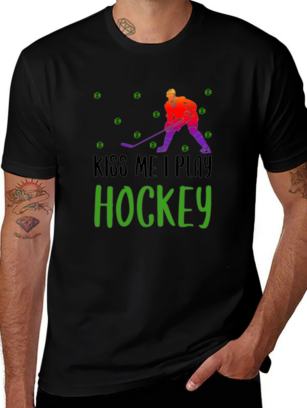 Kiss Me I Play Hockey St. Patricks Day T-Shirt