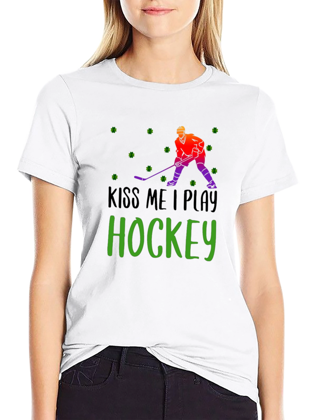 Kiss Me I Play Hockey St. Patricks Day T-Shirt