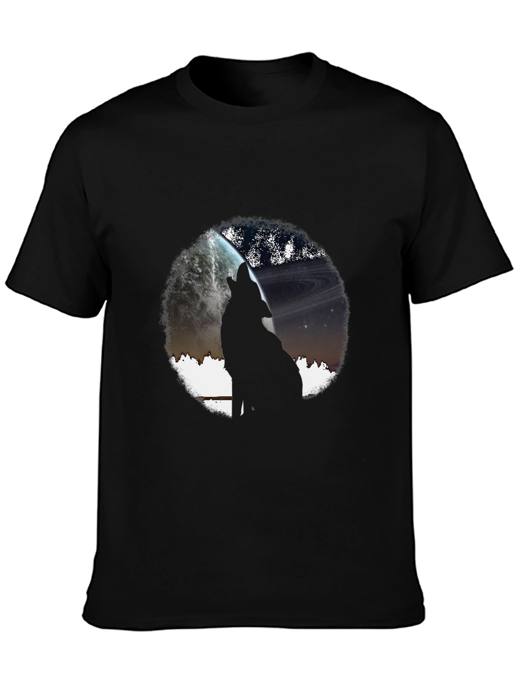 Wolf Howling at Planet Graphic T-Shirt
