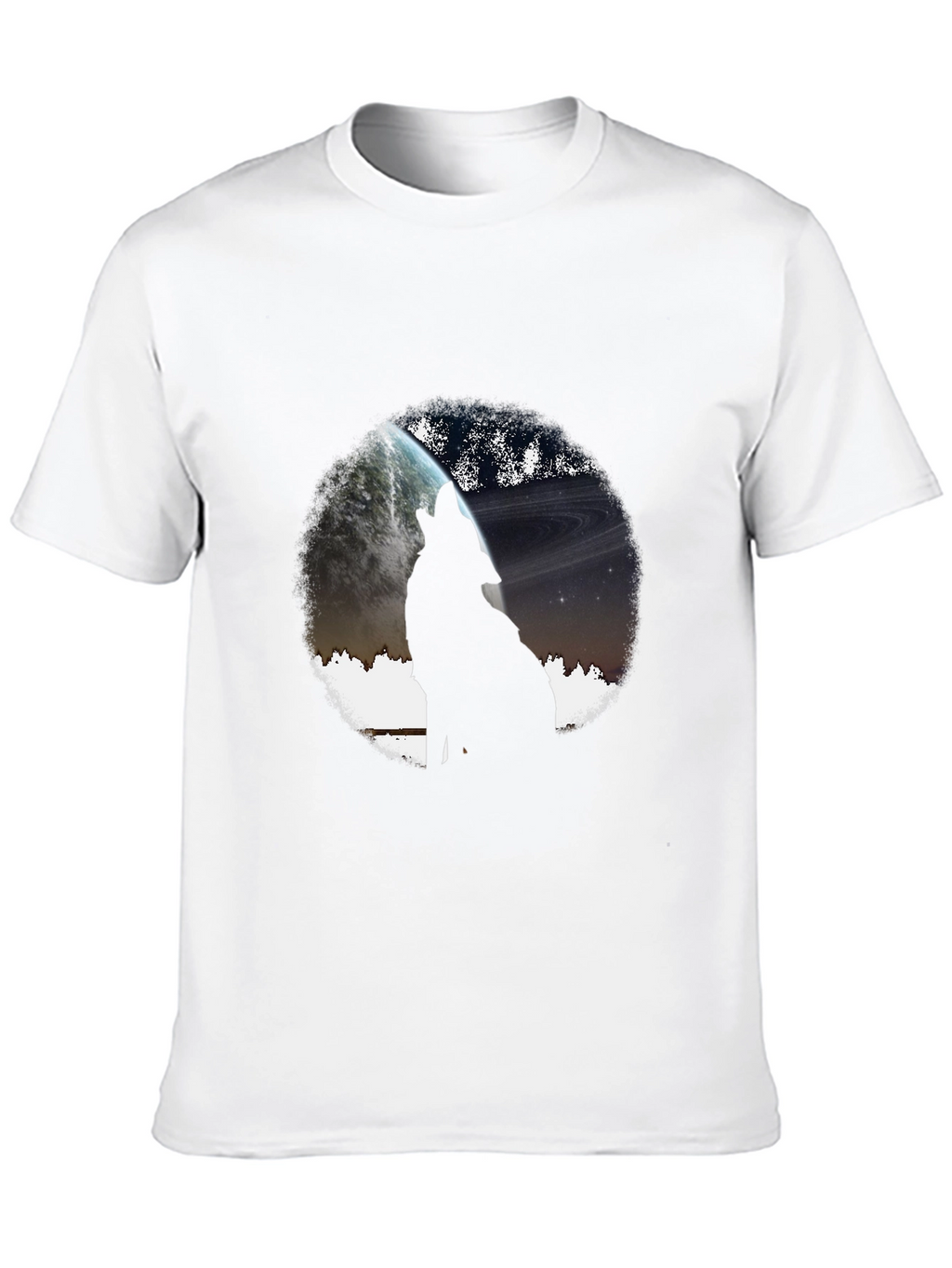 Wolf Howling at Planet Graphic T-Shirt