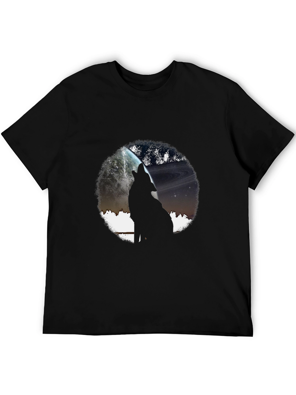 Wolf Howling at Planet Graphic T-Shirt
