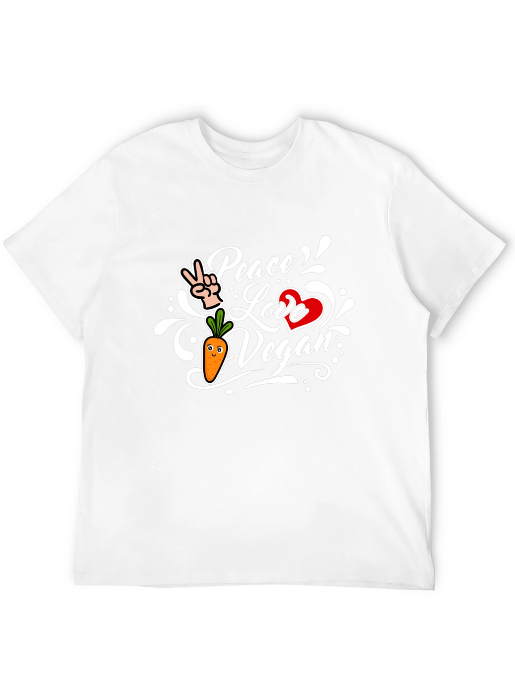 Peace Love Vegan Black T-Shirt