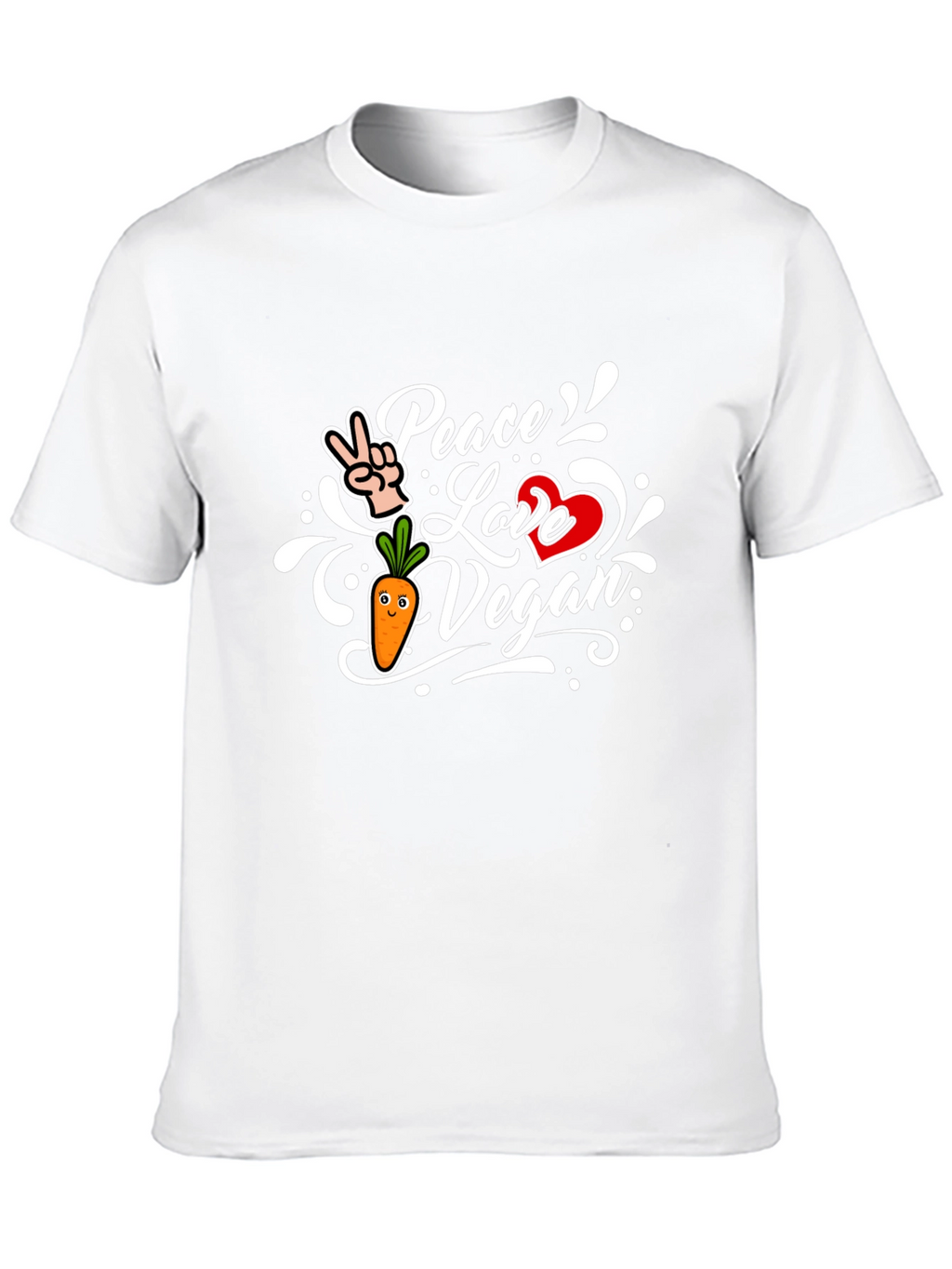 Peace Love Vegan Black T-Shirt