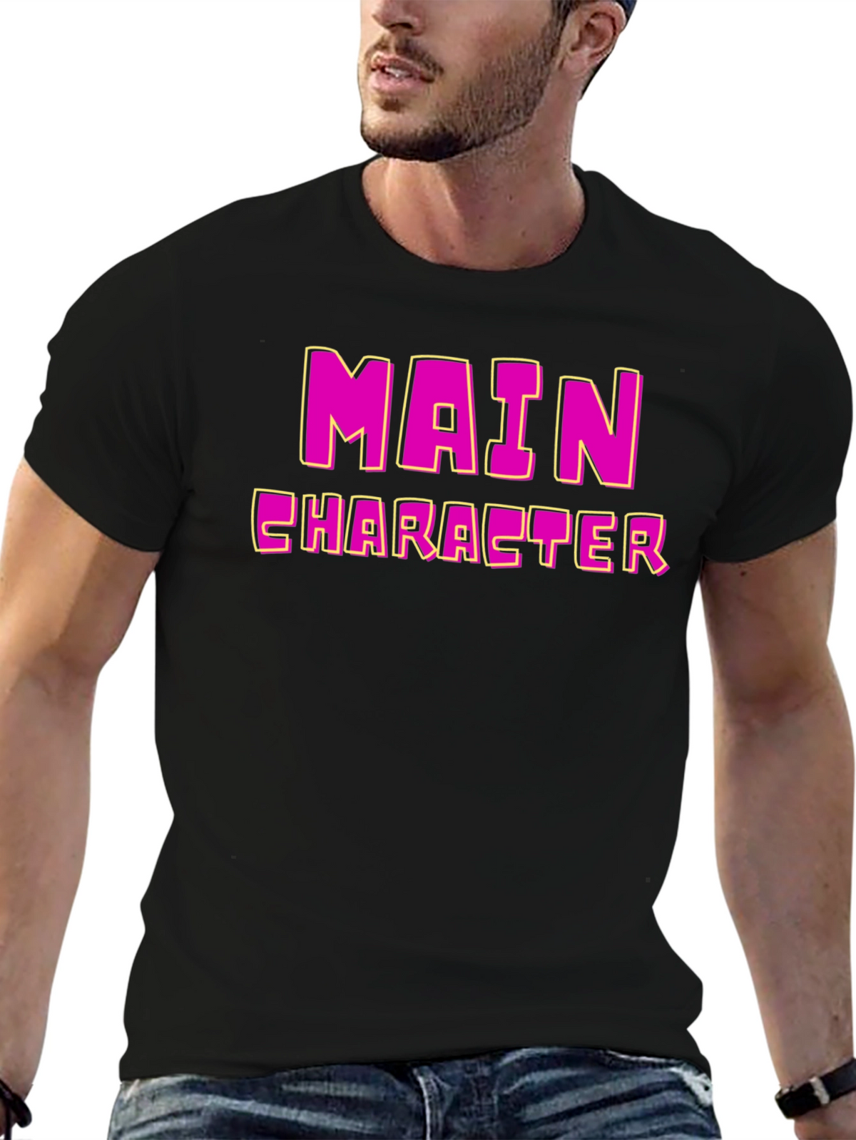 Main Character Graphic Tee - Black