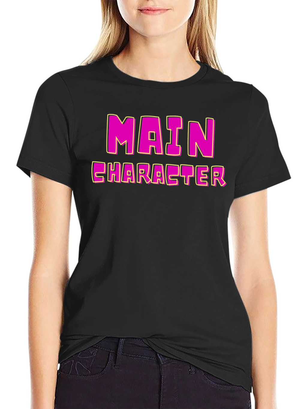 Main Character Graphic Tee - Black