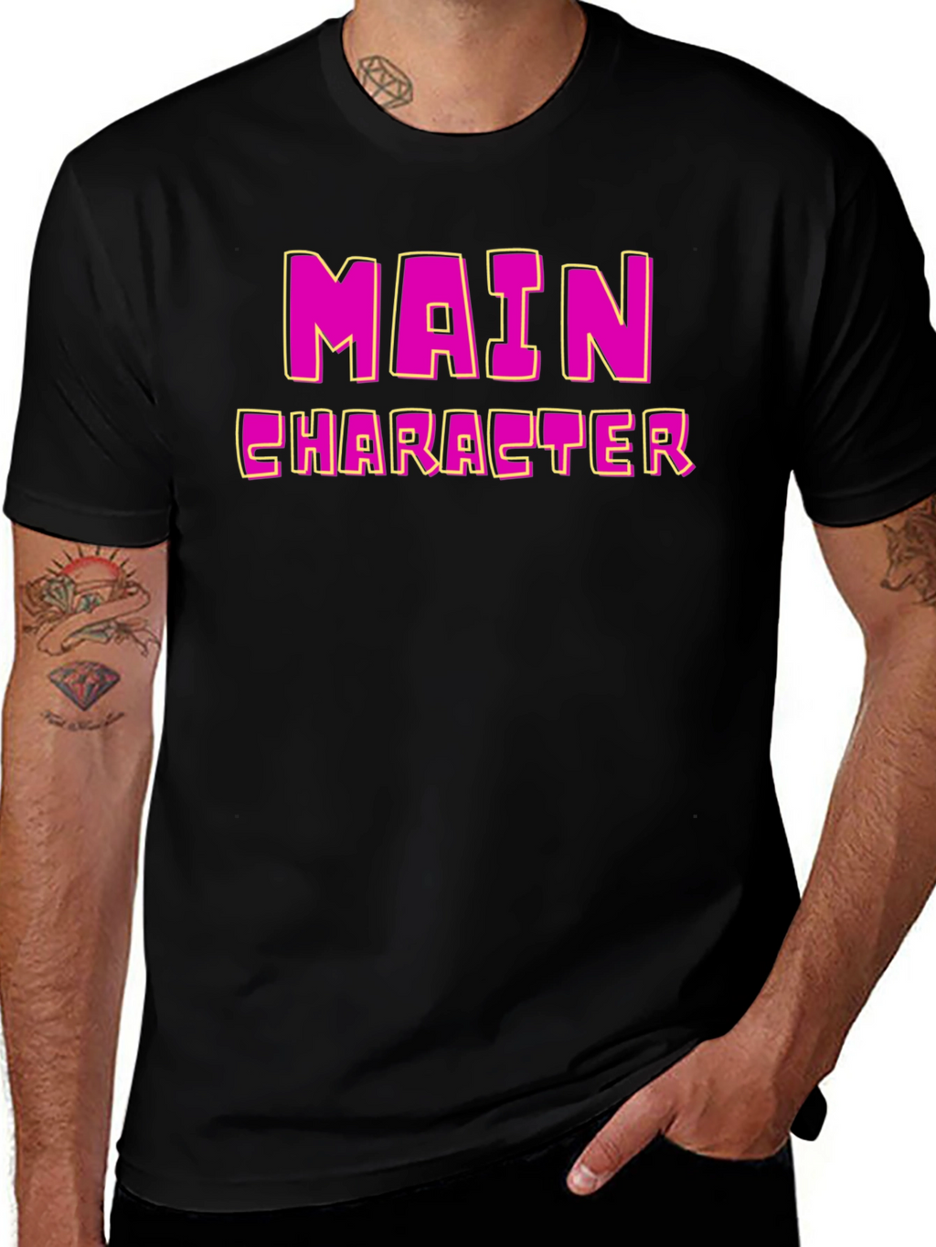 Main Character Graphic Tee - Black