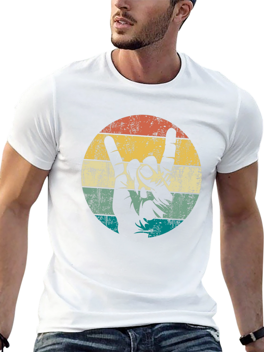 Retro Rock On Graphic T-Shirt