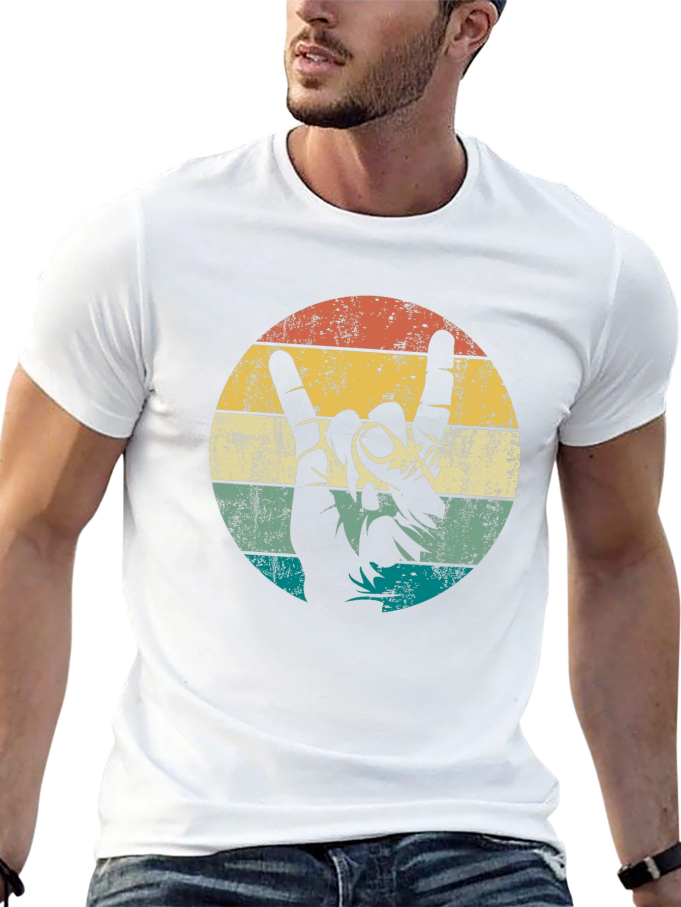 Retro Rock On Graphic T-Shirt
