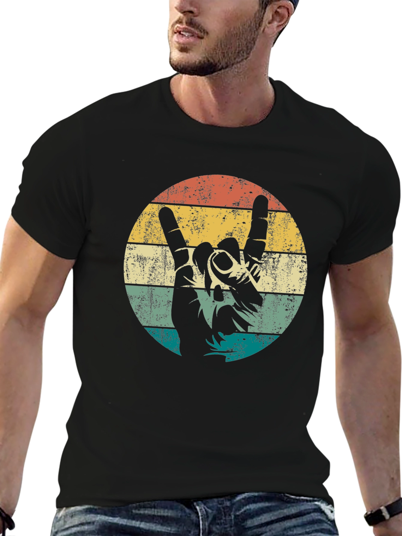 Retro Rock On Graphic T-Shirt