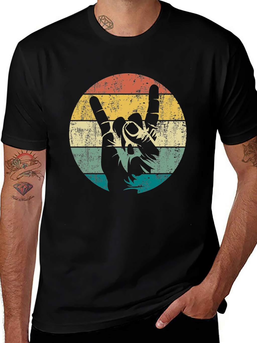 Retro Rock On Graphic T-Shirt