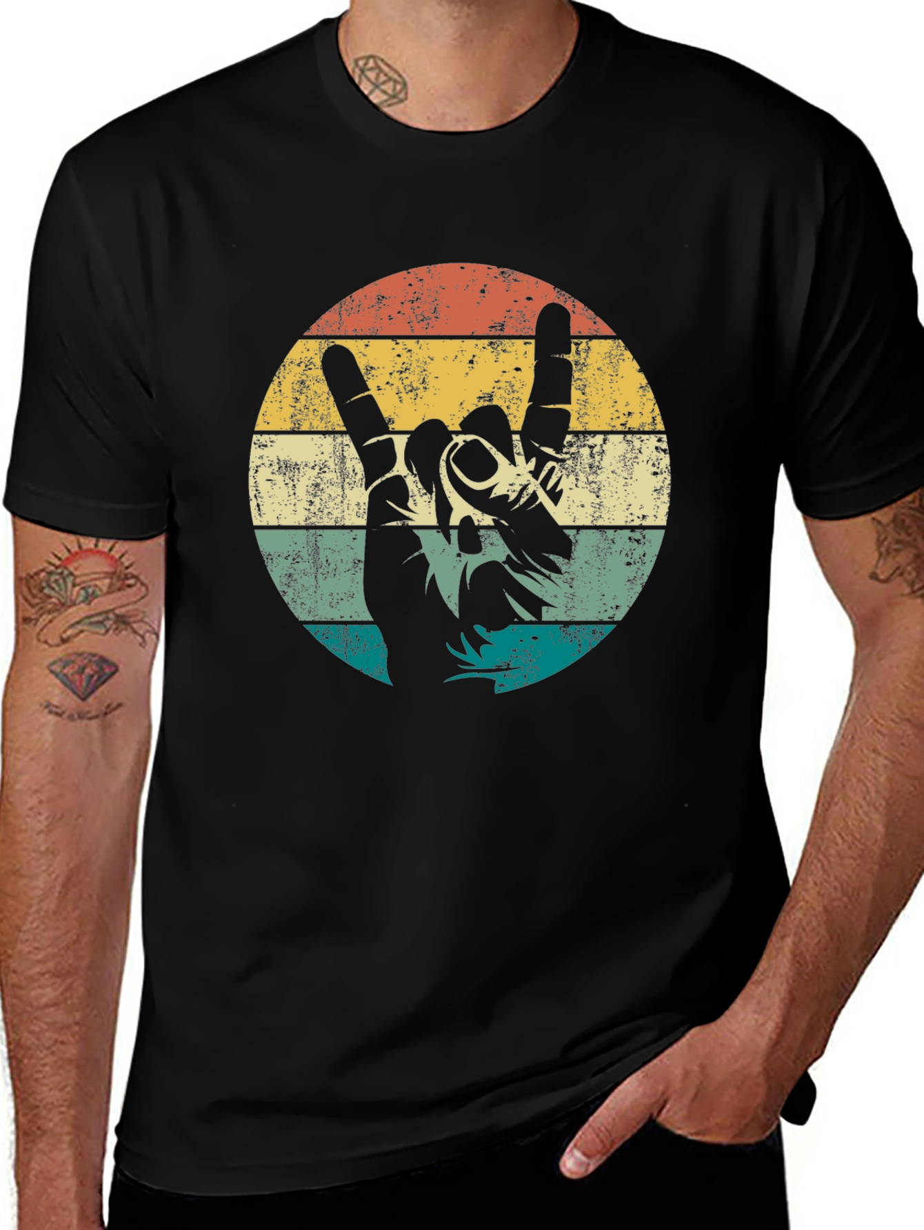 Retro Rock On Graphic T-Shirt
