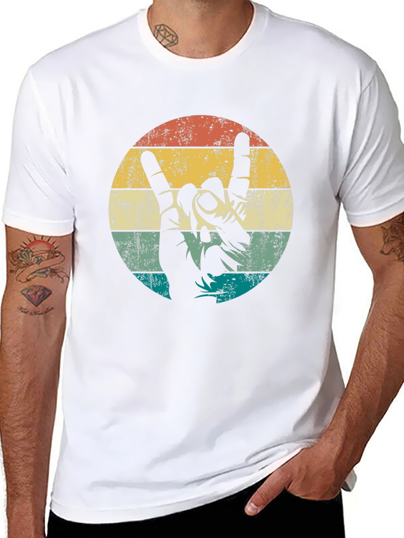 Retro Rock On Graphic T-Shirt