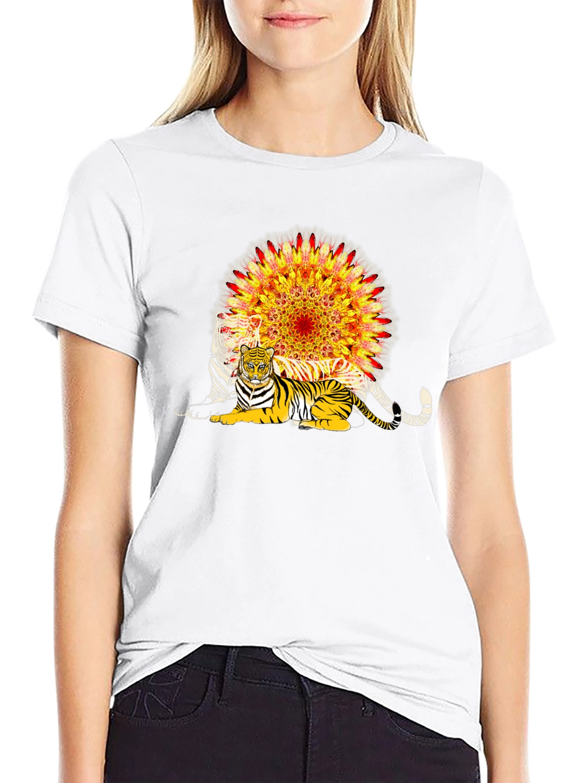 Tiger Mandala Graphic T-Shirt