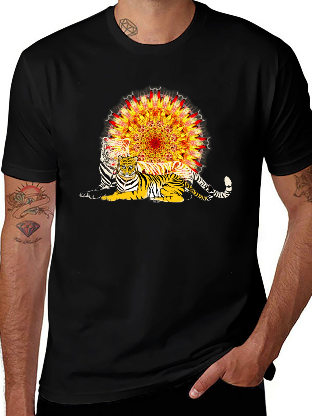 Tiger Mandala Graphic T-Shirt