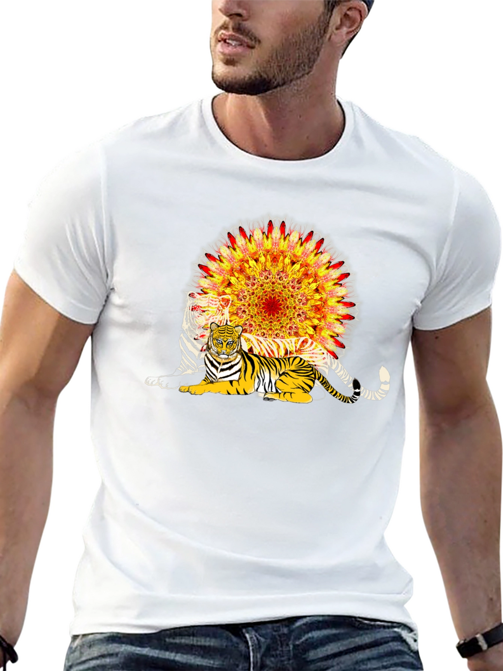 Tiger Mandala Graphic T-Shirt