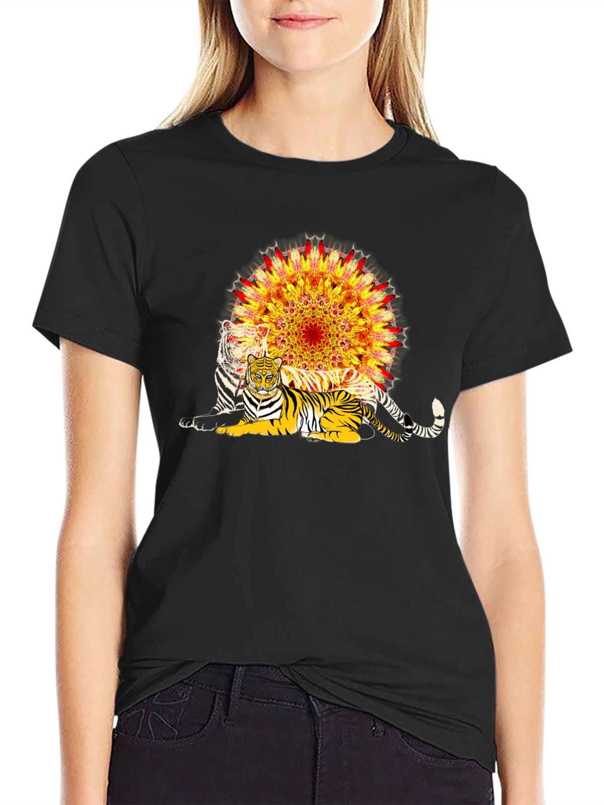Tiger Mandala Graphic T-Shirt