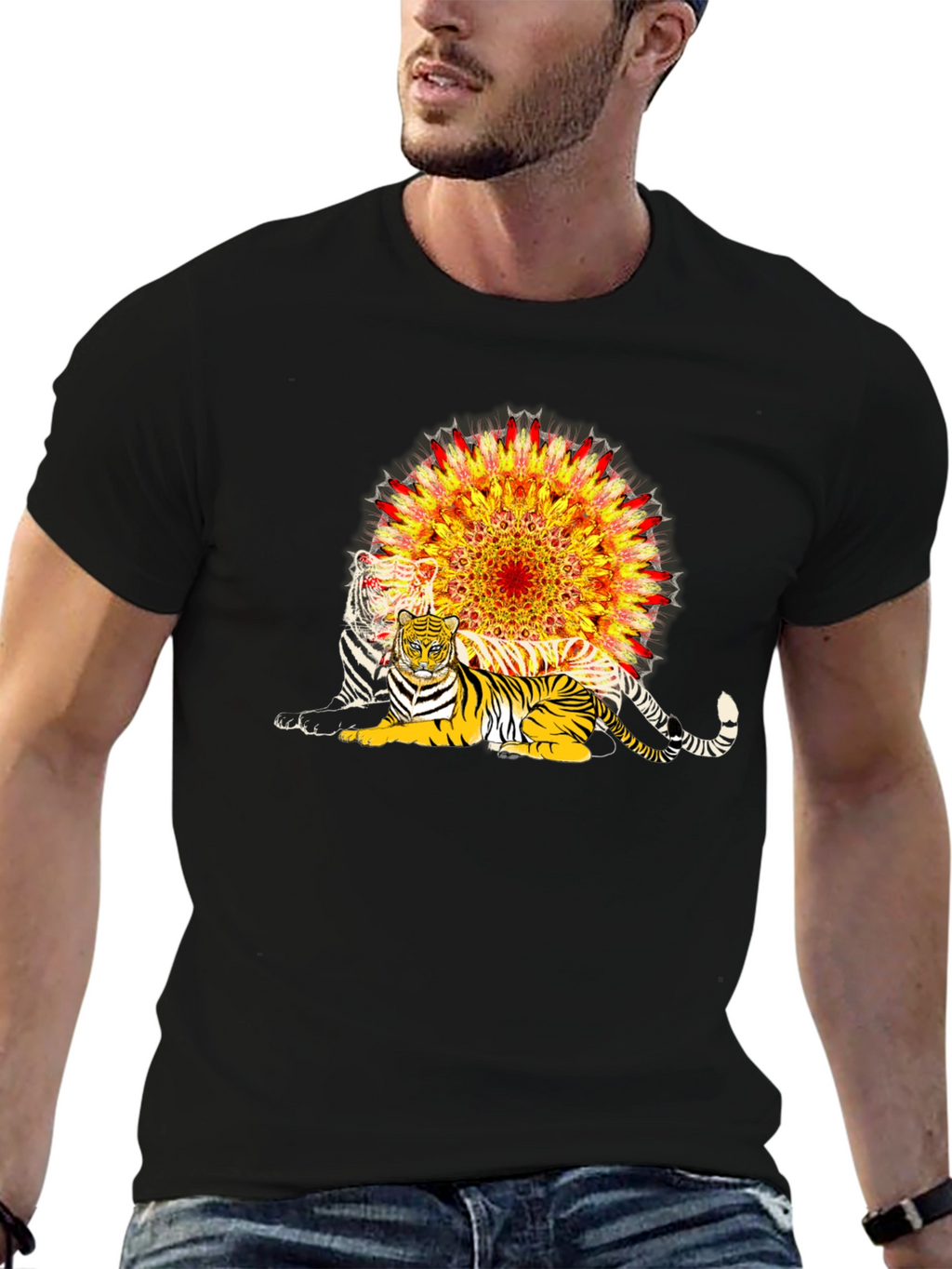 Tiger Mandala Graphic T-Shirt