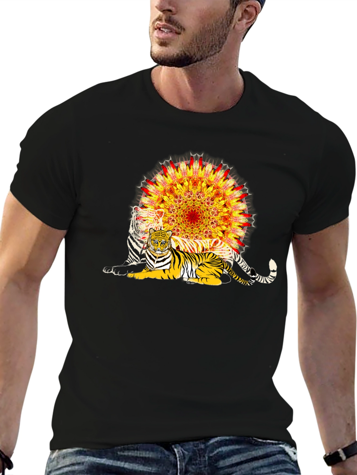 Tiger Mandala Graphic T-Shirt