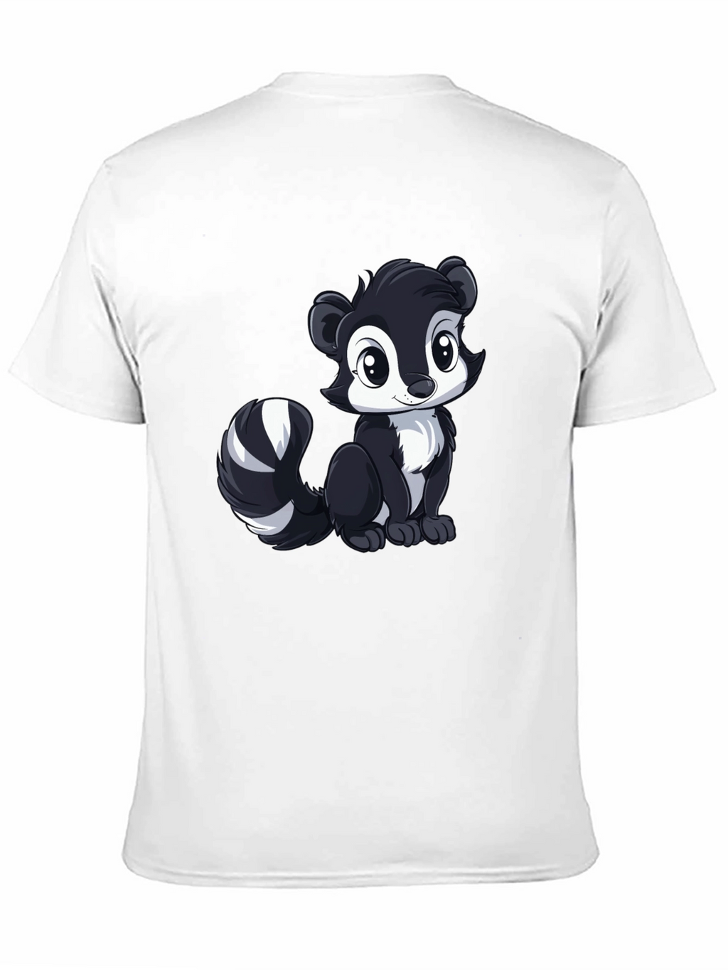 Cute Skunk Graphic Tee - Black Cotton Shirt