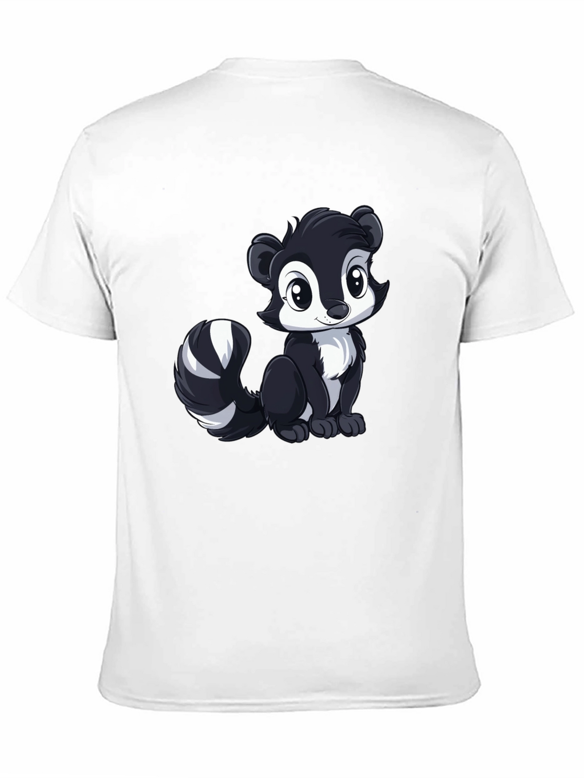 Cute Skunk Graphic Tee - Black Cotton Shirt