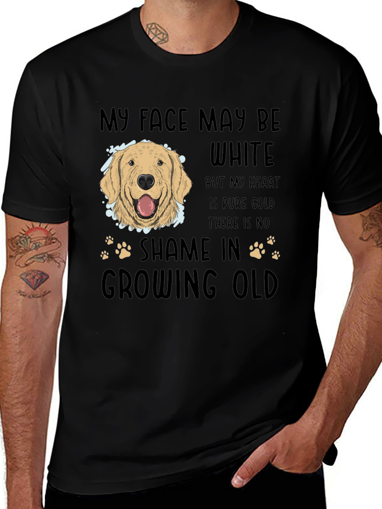Dog Lover T-Shirt: Golden Retriever My Face May Be White