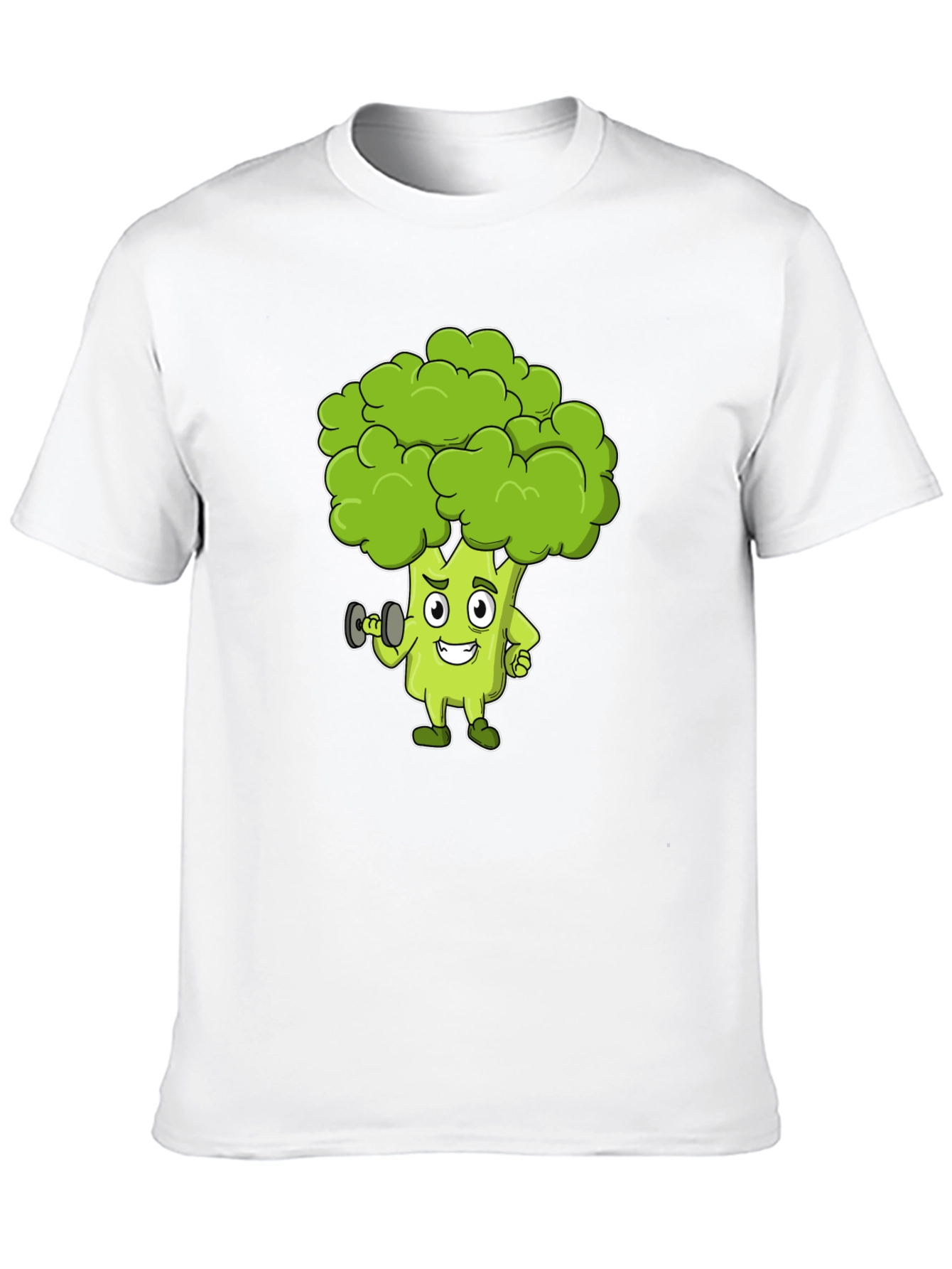 Broccoli Cartoon Graphic Black T-Shirt