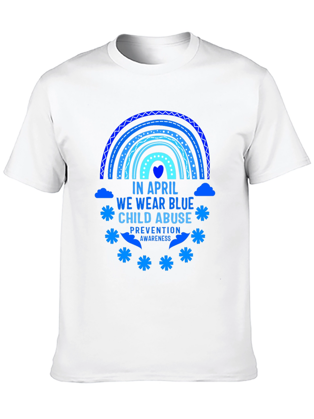 April Child Abuse Awareness Blue Rainbow T-Shirt