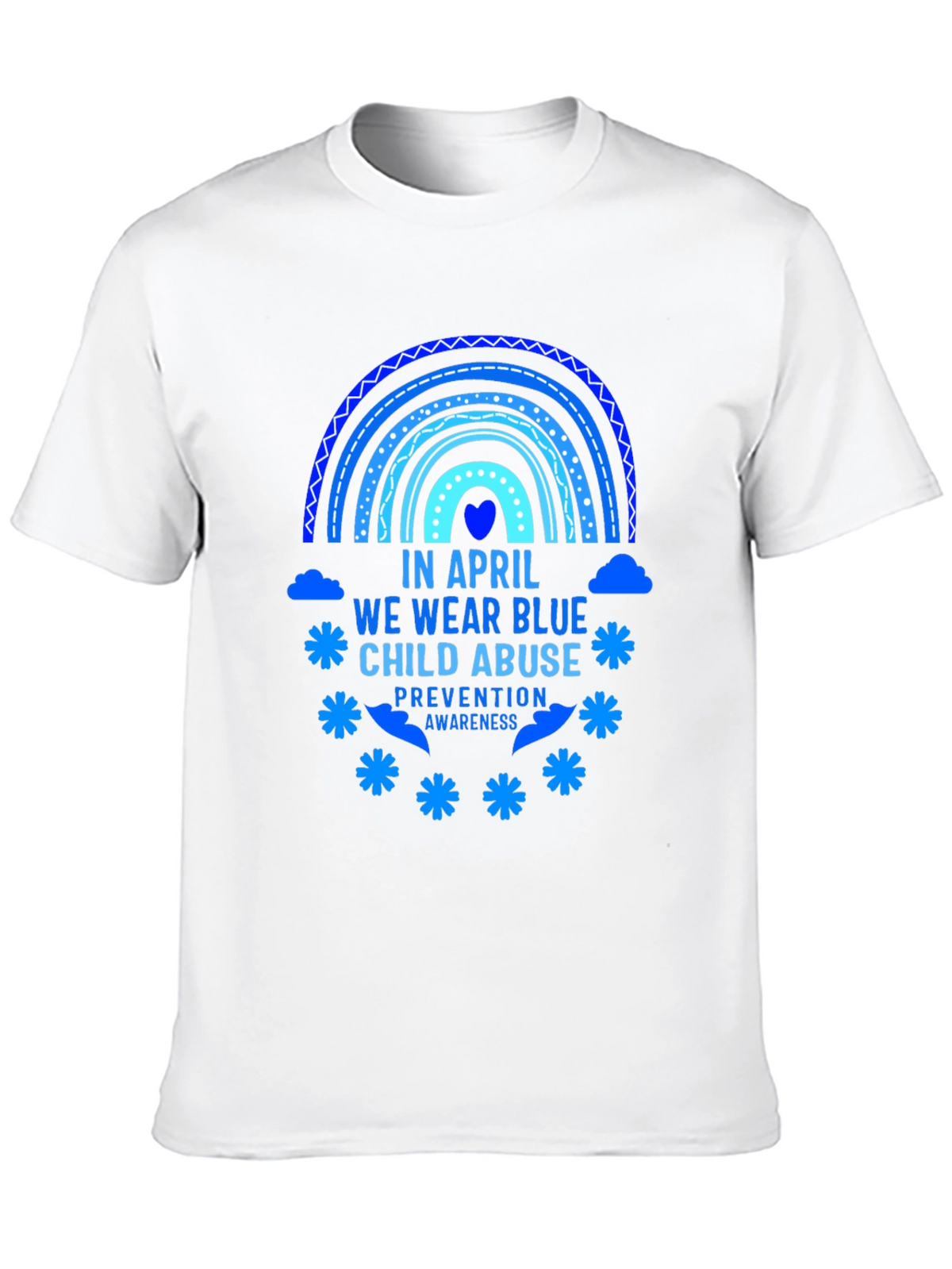 April Child Abuse Awareness Blue Rainbow T-Shirt