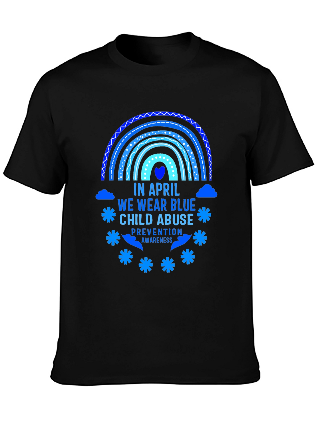 April Child Abuse Awareness Blue Rainbow T-Shirt