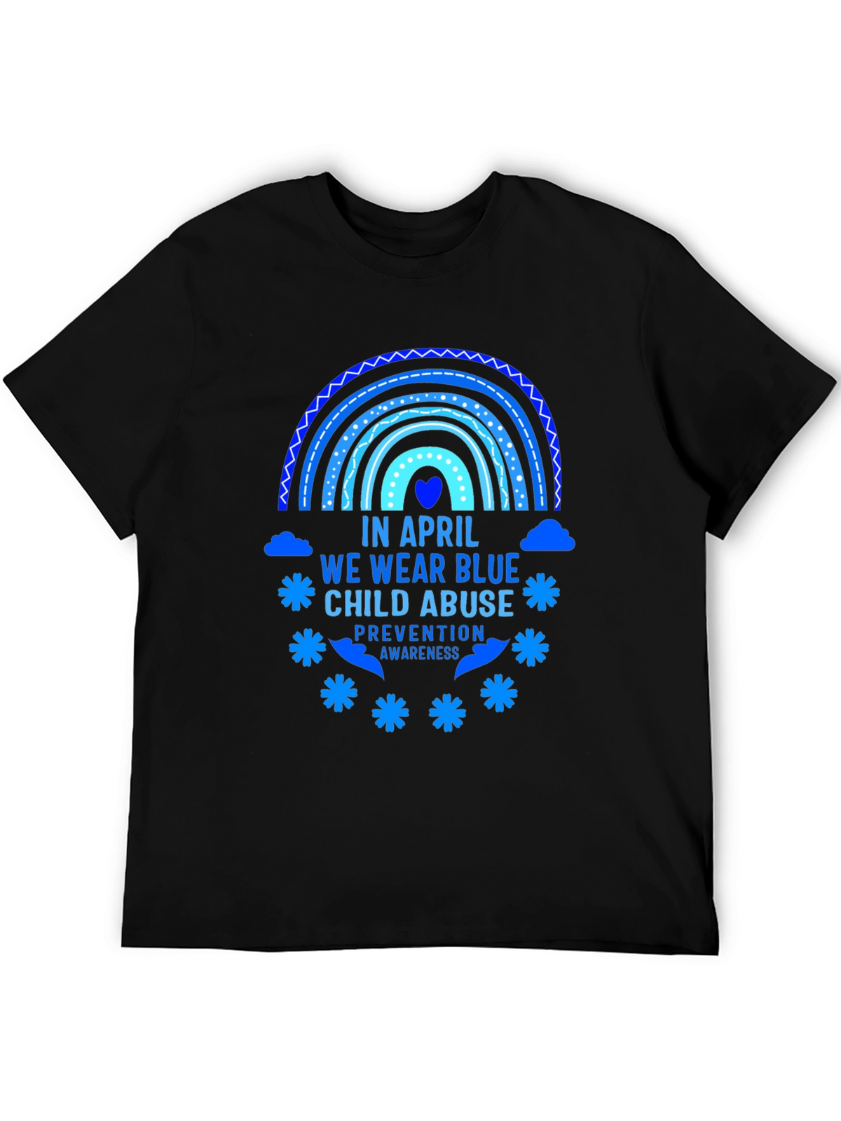 April Child Abuse Awareness Blue Rainbow T-Shirt