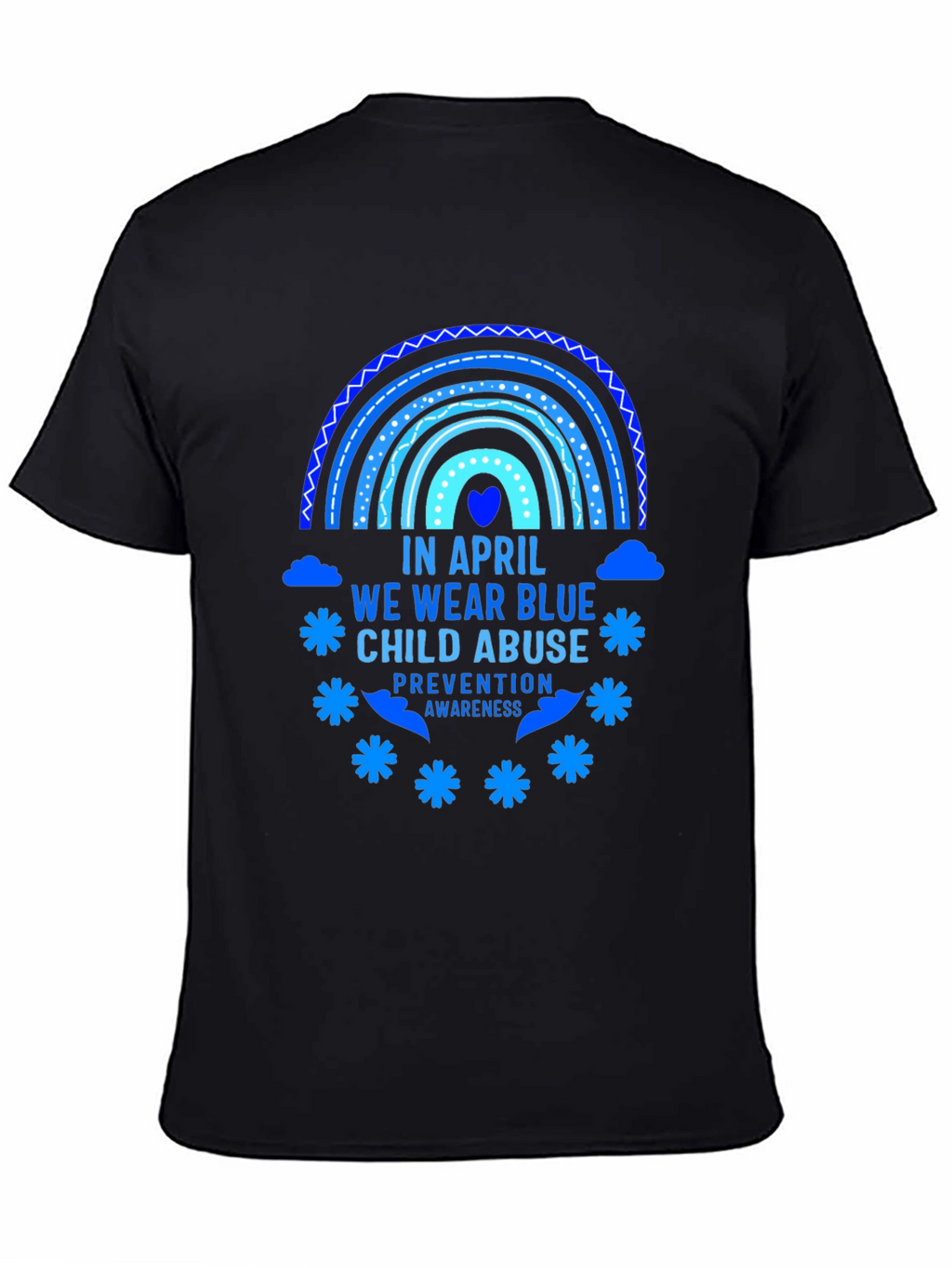 April Child Abuse Awareness Blue Rainbow T-Shirt