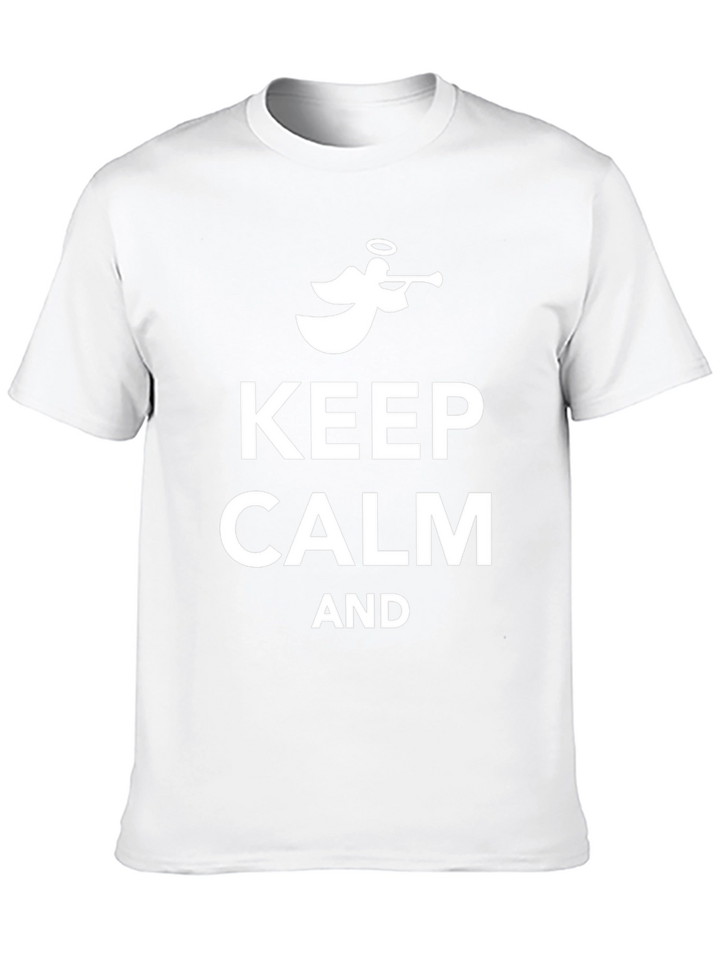 Keep Calm Angel Trumpet Black Cotton Tee